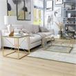 Bowery Hill Contemporary styled Glass Top End Table in Gold Finish