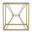 Bowery Hill Contemporary styled Glass Top End Table in Gold Finish