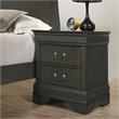 Bowery Hill 2-Drawer Transitional Solid Wood Nightstand in Gray