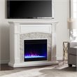 Bowery Hill Engineered Wood Color Changing Electric Fireplace in White