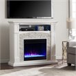Bowery Hill Engineered Wood Color Changing Electric Fireplace in White
