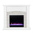 Bowery Hill Engineered Wood Color Changing Electric Fireplace in White