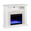 Bowery Hill Engineered Wood Color Changing Electric Fireplace in White