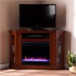 Bowery Hill Engineered Wood Color Changing Electric Fireplace in Brown