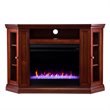 Bowery Hill Engineered Wood Color Changing Electric Fireplace in Brown