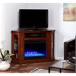 Bowery Hill Engineered Wood Color Changing Electric Fireplace in Brown