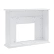Bowery Hill Rubberwood White Electric Fireplace Rectangular Color Changing Lights 50
