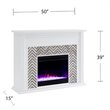 Bowery Hill Rubberwood White Electric Fireplace Rectangular Color Changing Lights 50