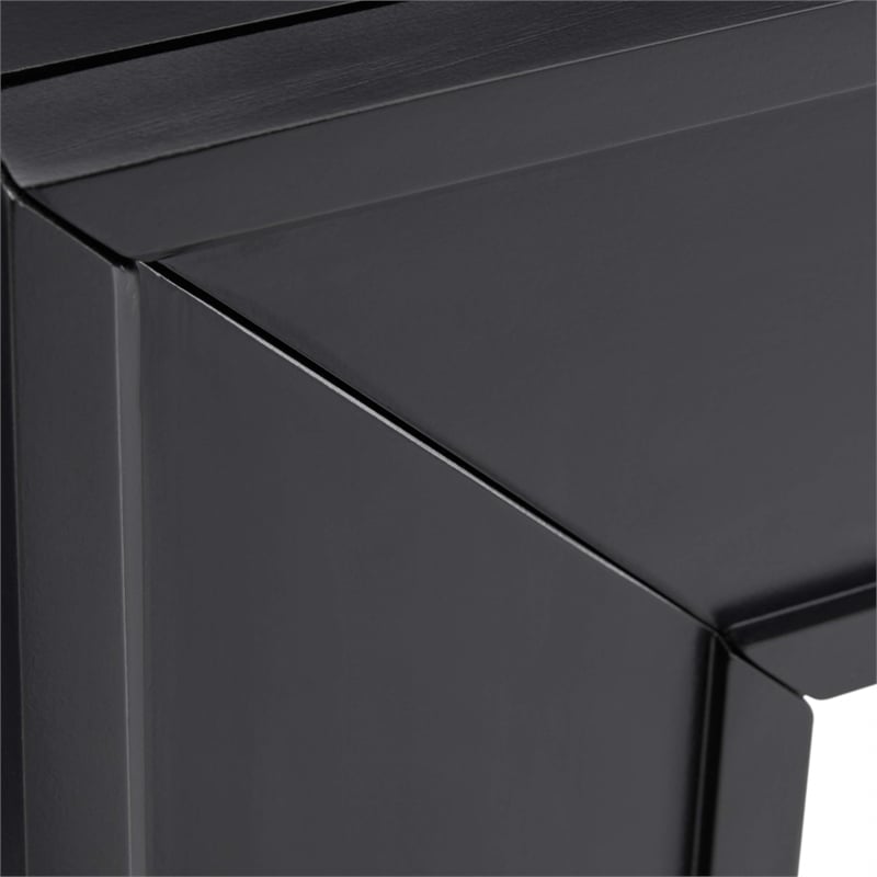 Bowery Hill Contemporary Metal Electric Fireplace in Black Finish