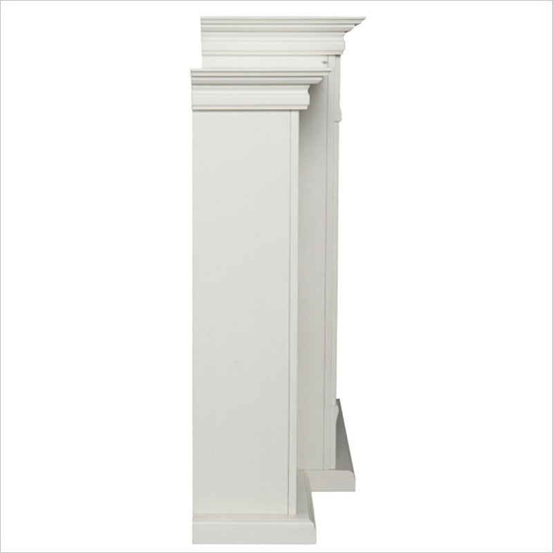 Bowery Hill Traditional Wood Electric Fireplace with Bookcases in Ivory