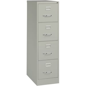 Bowery Hill 25&quot 4-Drawer Metal Letter Width Vertical Filing Cabinet in Gray