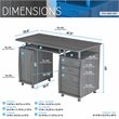 Bowery Hill Modern Industrial Small Computer Desk in Gray