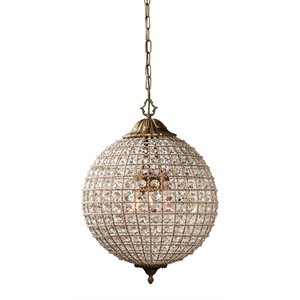 Bowery Hill 3-light Iron and Crystal Medium Chandelier in Brass/Clear