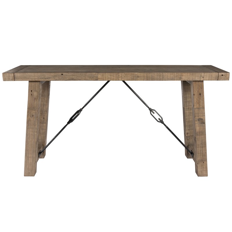 Bowery Hill Reclaimed Pine Console Table in Weathered Gray Finish
