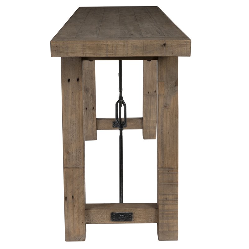 Bowery Hill Reclaimed Pine Console Table in Weathered Gray Finish