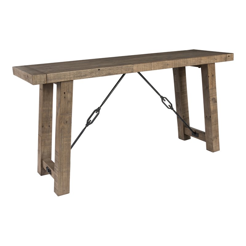 Bowery Hill Reclaimed Pine Console Table in Weathered Gray Finish