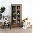 Bowery Hill Transitional Reclaimed Pine Display Cabinet in Brown