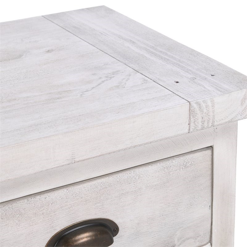Bowery Hill 4-Drawer 4-Door Solid Pine Wood Sideboard in Nordic Ivory