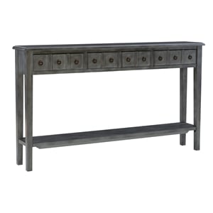 Bowery Hill Birch Wood Gray Console Table Rectangular Slimline Design 60&quot x 10&quot x 35&quot Unassembled