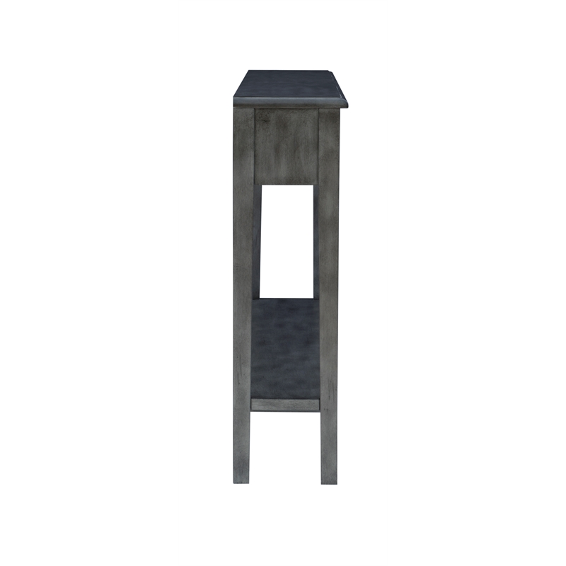 Bowery Hill Birch Wood Gray Console Table Rectangular Slimline Design 60