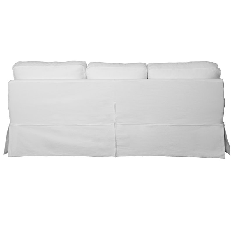 Bowery Hill T-Cushion Fabric Slipcovered Sofa in White Finsih