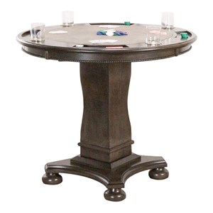 Bowery Hill 42.5&quot Round Wood Dining/Chess/Poker Table in Gray
