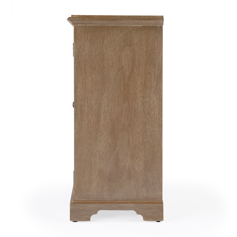 Bowery Hill Traditional Wooden 2 Door Cabinet in Brown Finish