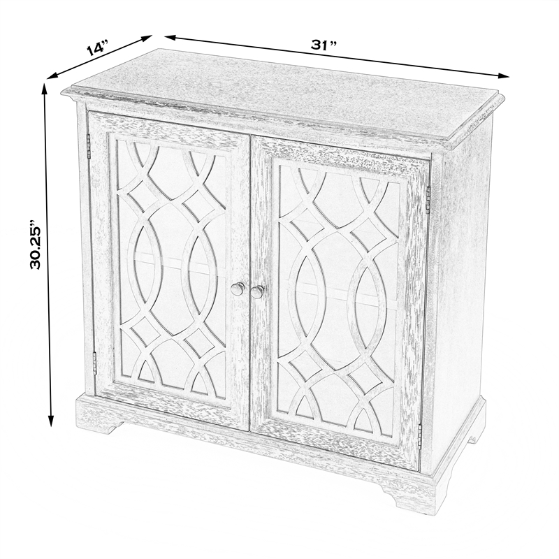 Bowery Hill Traditional Wooden 2 Door Cabinet in Brown Finish