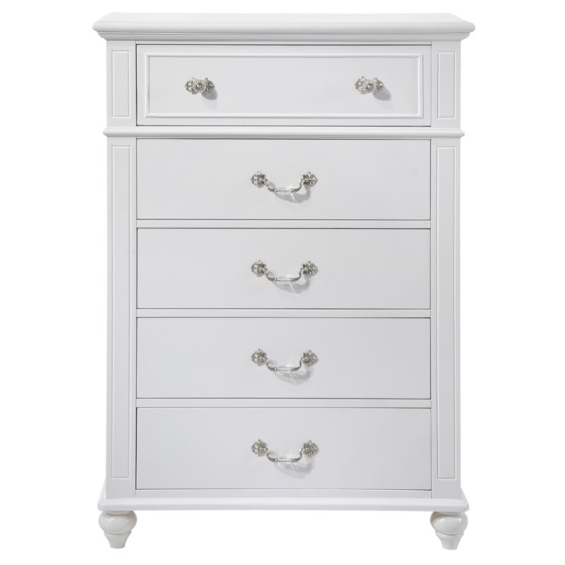 Bowery Hill Modern styled Engineered Wood Chest in White Finish