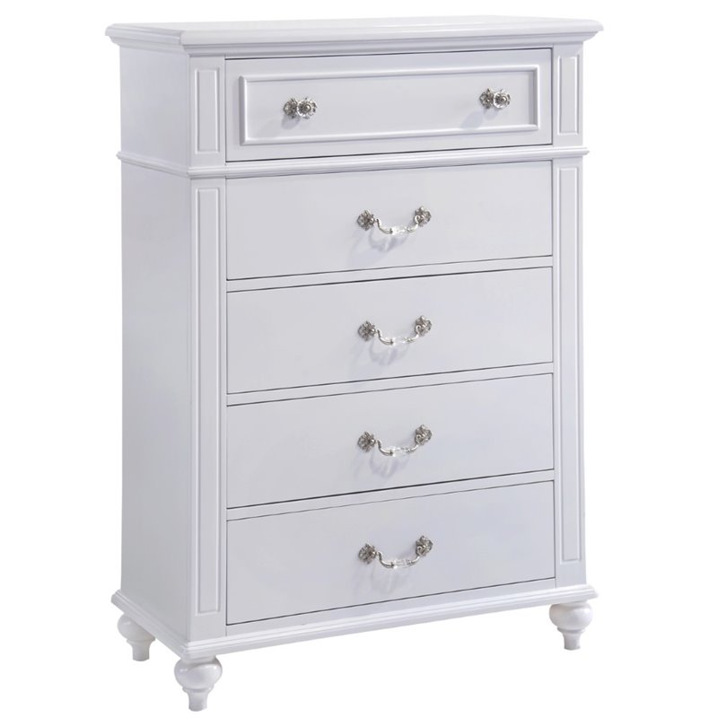 Bowery Hill Modern styled Engineered Wood Chest in White Finish