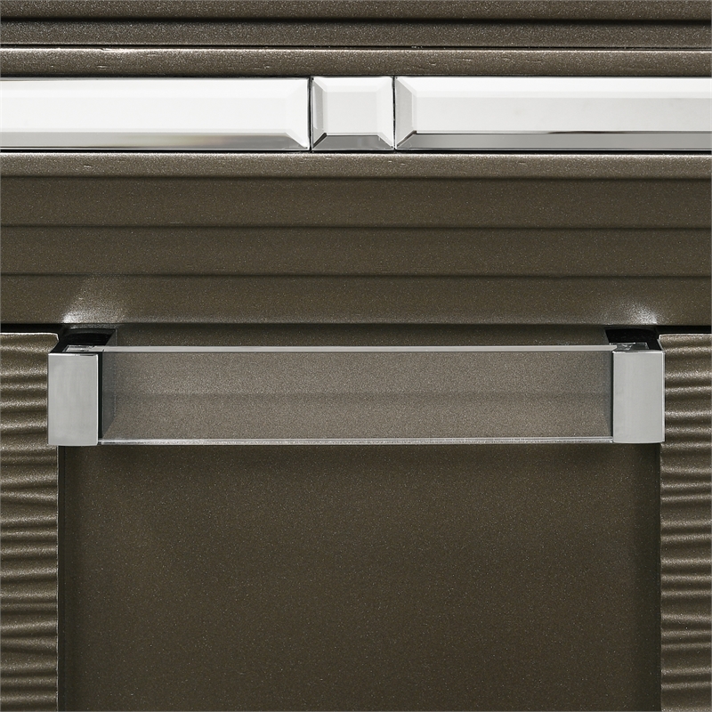 Bowery Hill Transitional Wood Brown Finish 5-Drawer Flip-Top Chest
