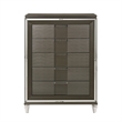 Bowery Hill Transitional Wood Brown Finish 5-Drawer Flip-Top Chest