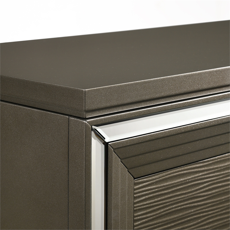 Bowery Hill Transitional Wood Brown Finish 5-Drawer Flip-Top Chest
