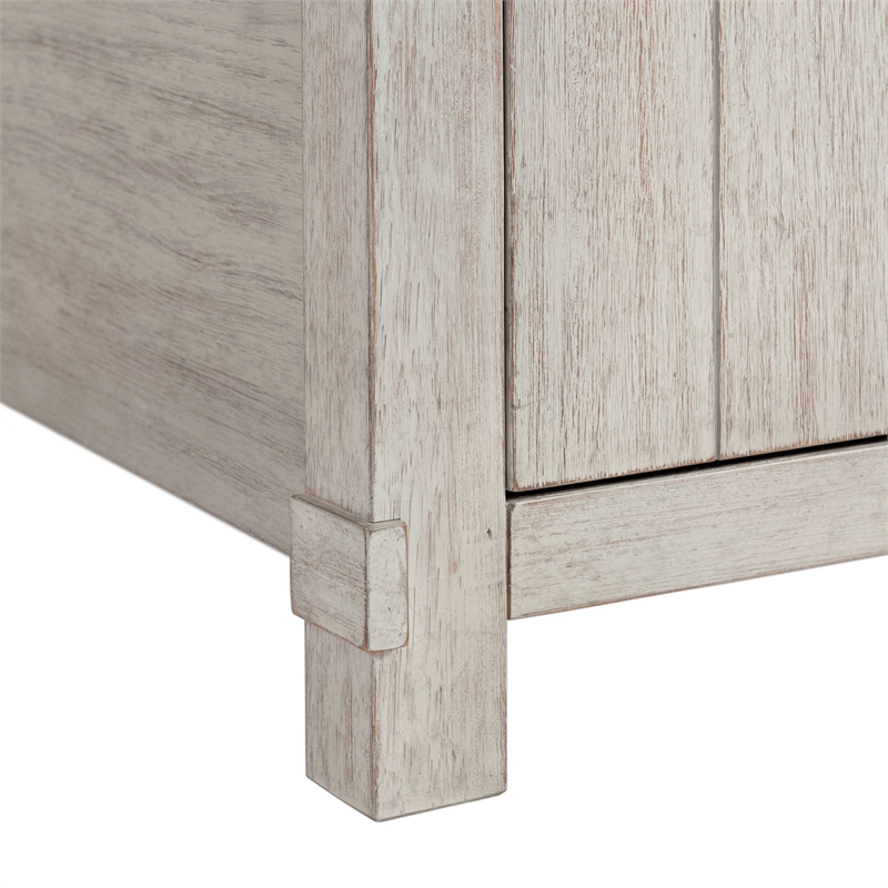 Bowery Hill Farmhouse Wood White Finish King Platform Storage Bed