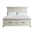 Bowery Hill Transitional Wood White King Platform Storage Bed