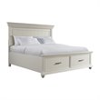 Bowery Hill Transitional Wood White King Platform Storage Bed