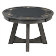 Bowery Hill Modern Wood Gray Finish Round Game Table with Inset Cup Holders