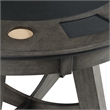 Bowery Hill Modern Wood Gray Finish Round Game Table with Inset Cup Holders