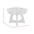 Bowery Hill Modern Wood Gray Finish Round Game Table with Inset Cup Holders