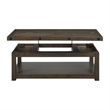 Bowery Hill Transitional Wood Gray Finish Coffee Table with Lift Top