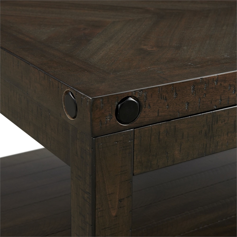 Bowery Hill Transitional Wood Gray Finish Coffee Table with Lift Top