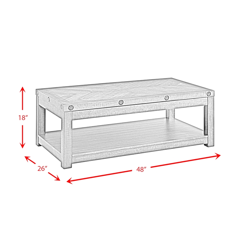 Bowery Hill Transitional Wood Gray Finish Coffee Table with Lift Top