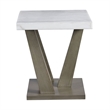 Bowery Hill Contemporary Marble 2PC Occasional Set in Gray Finish