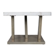 Bowery Hill Contemporary Marble 2PC Occasional Set in Gray Finish