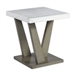 Bowery Hill Contemporary Marble 2PC Occasional Set in Gray Finish