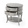 Bowery Hill Transitional Wood Oval Side Table in Gray Finish