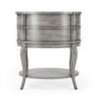Bowery Hill Transitional Wood Oval Side Table in Gray Finish