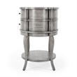 Bowery Hill Transitional Wood Oval Side Table in Gray Finish