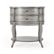 Bowery Hill Transitional Wood Oval Side Table in Gray Finish