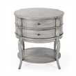 Bowery Hill Transitional Wood Oval Side Table in Gray Finish